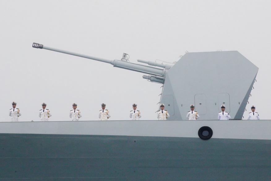 Chinese Navy's destroyer Taiyuan takes part in a naval parade off the eastern port city of Qingdao, to mark the 70th anniversary of the founding of Chinese People's Liberation Army Navy, China, April 23, 2019. REUTERS/Jason Lee TPX IMAGES OF THE DAY